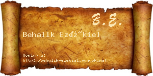 Behalik Ezékiel névjegykártya